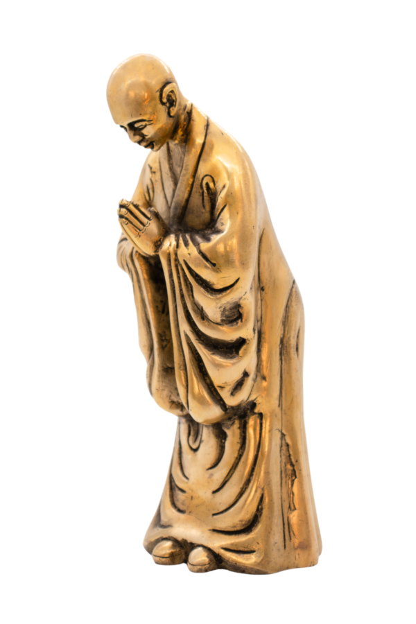 Estátua de Monge em Bronze Índia 23,5 cm - Imagem 3