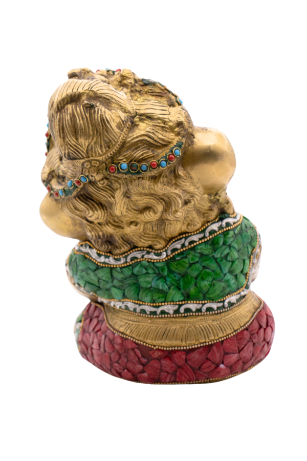 Estátua de Ganesha Baby em Bronze Índia com Pedras Coloridas 21,5 cm - Imagem 2