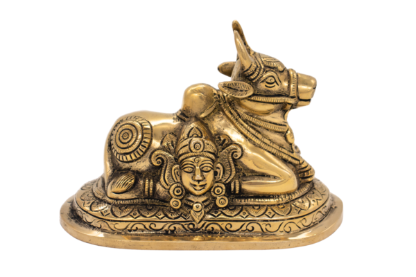 Estátua de Nándi Touro em Bronze Índia 18,5 cm - Imagem 3