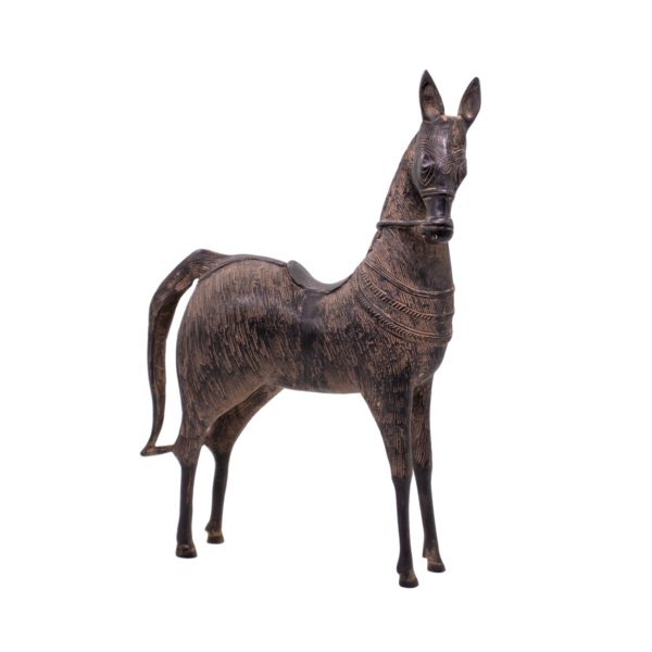 Estátua de Cavalo em Bronze Índia 36 cm - Imagem 3