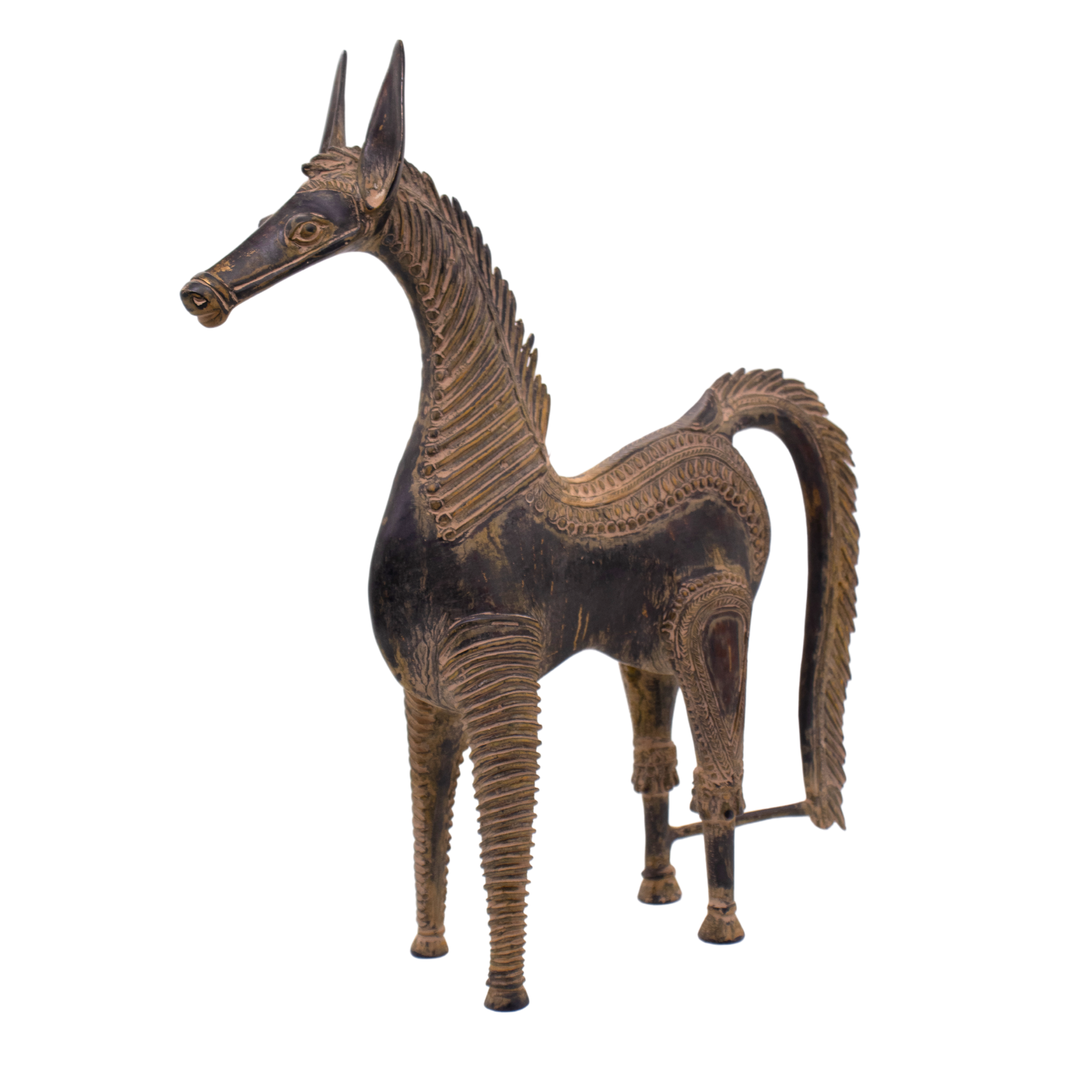 Estátua de Cavalo em Bronze Índia 37 cm