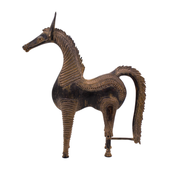 Estátua de Cavalo em Bronze Índia 37 cm - Imagem 2