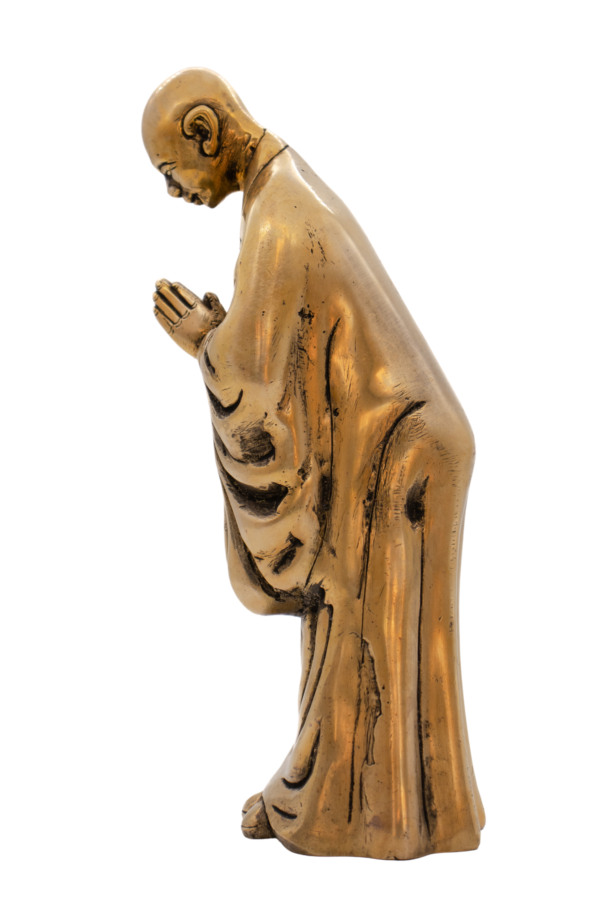 Estátua de Monge em Bronze Índia 23,5 cm - Imagem 4