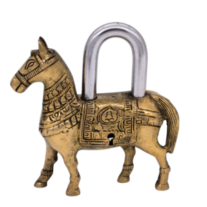 Estátua de Cavalo em Bronze Cadeado Índia 10,5 cm