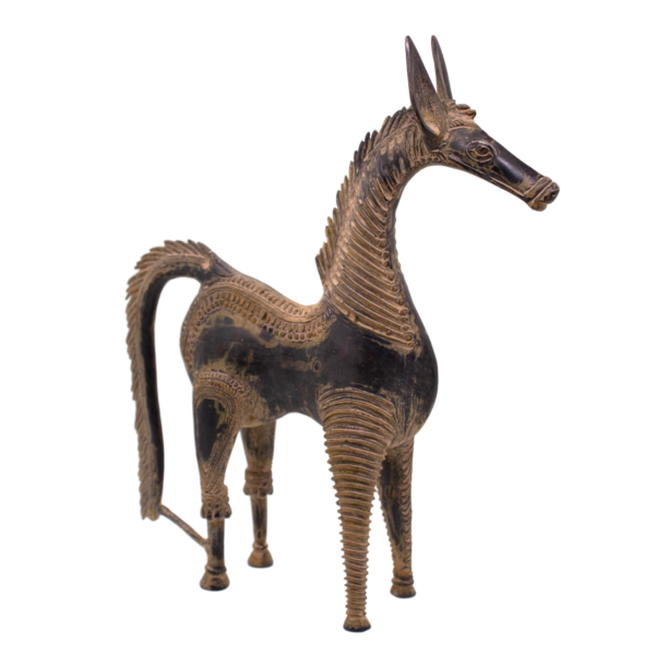 Estátua de Cavalo em Bronze Índia 37 cm - Imagem 3