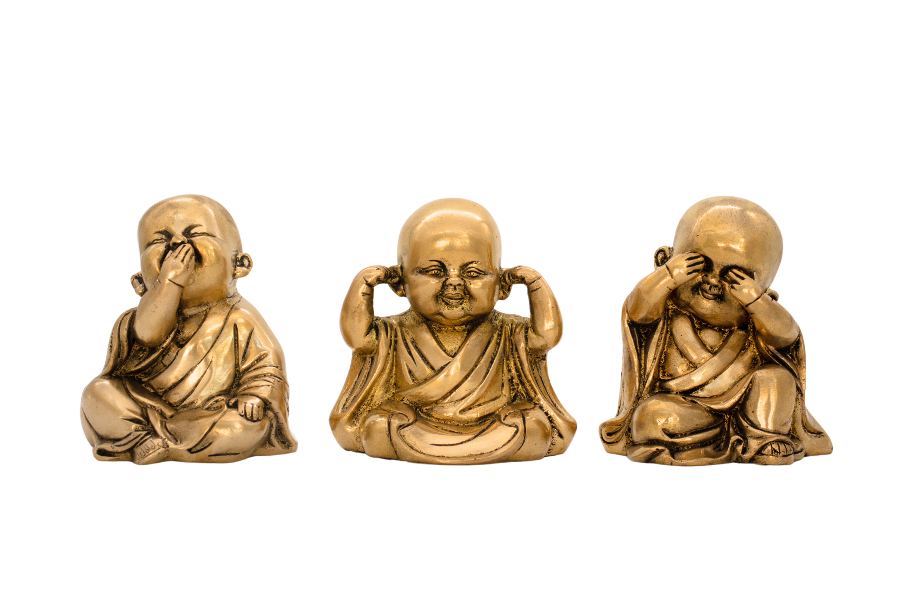 Buda Baby em Bronze Não Vejo, Não Falo, Não Escuto o Mal 13 cm - Imagem 2
