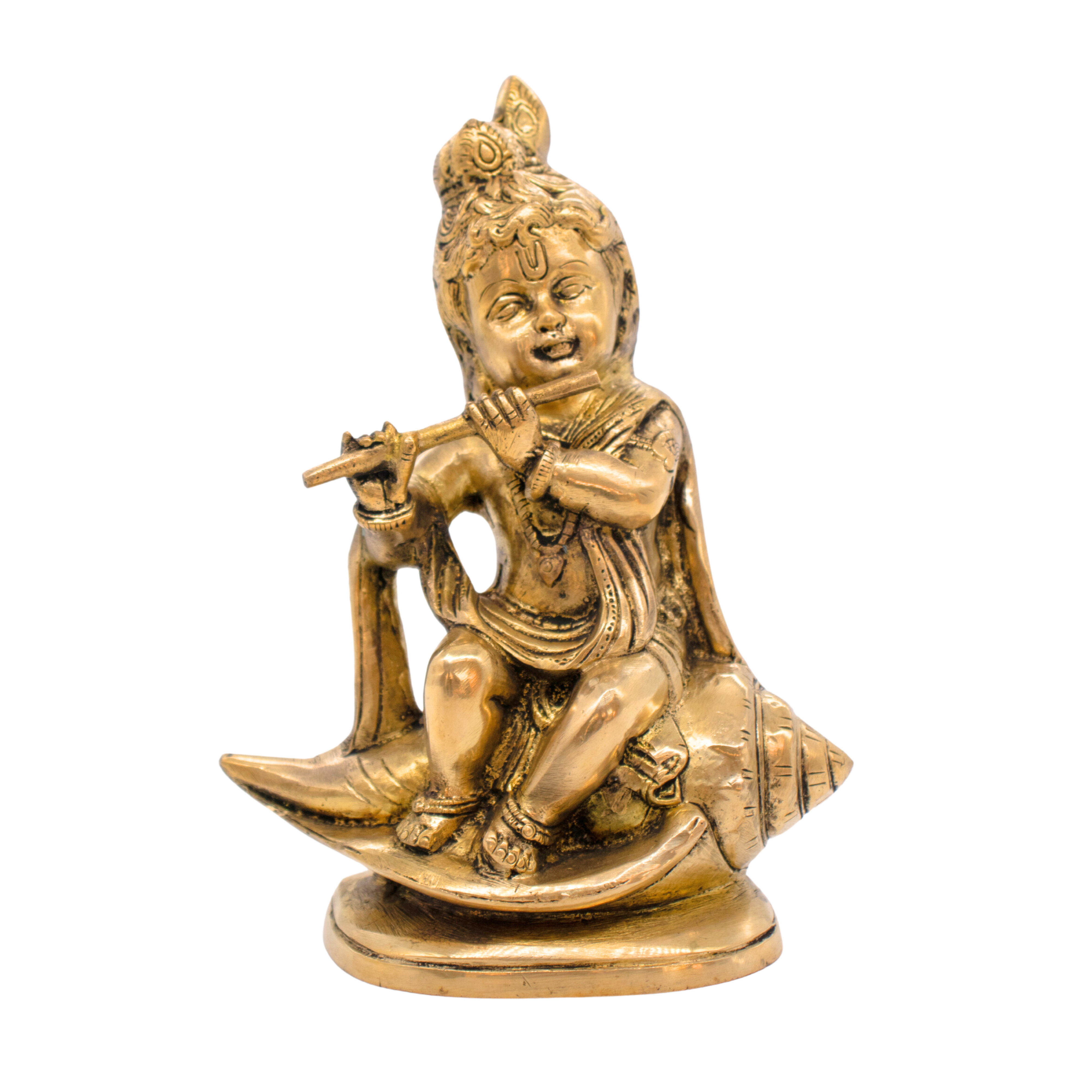 Estátua de Baby Krishna em Bronze Índia 20 cm