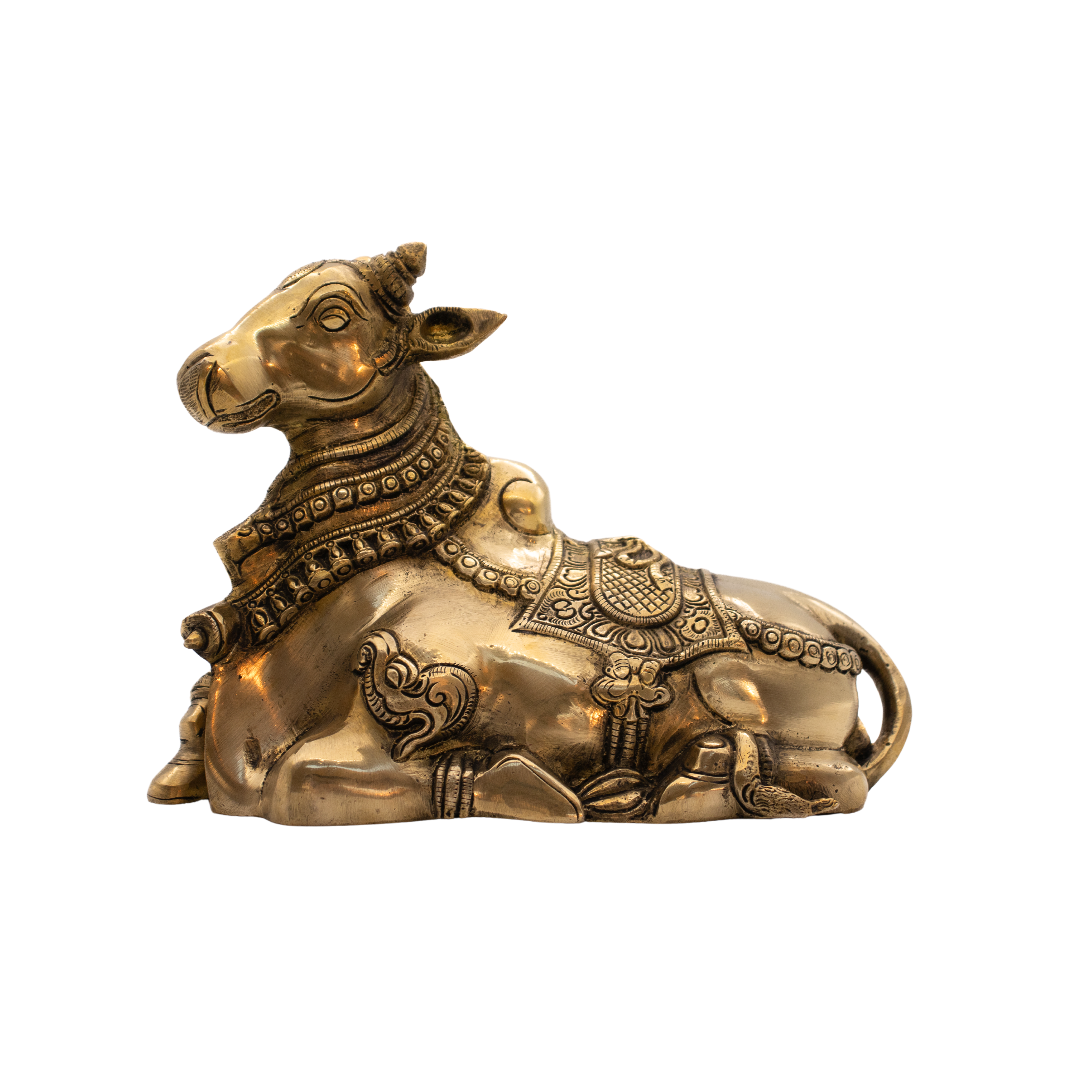 Estátua de Nándi Touro em Bronze Índia 18,5 cm