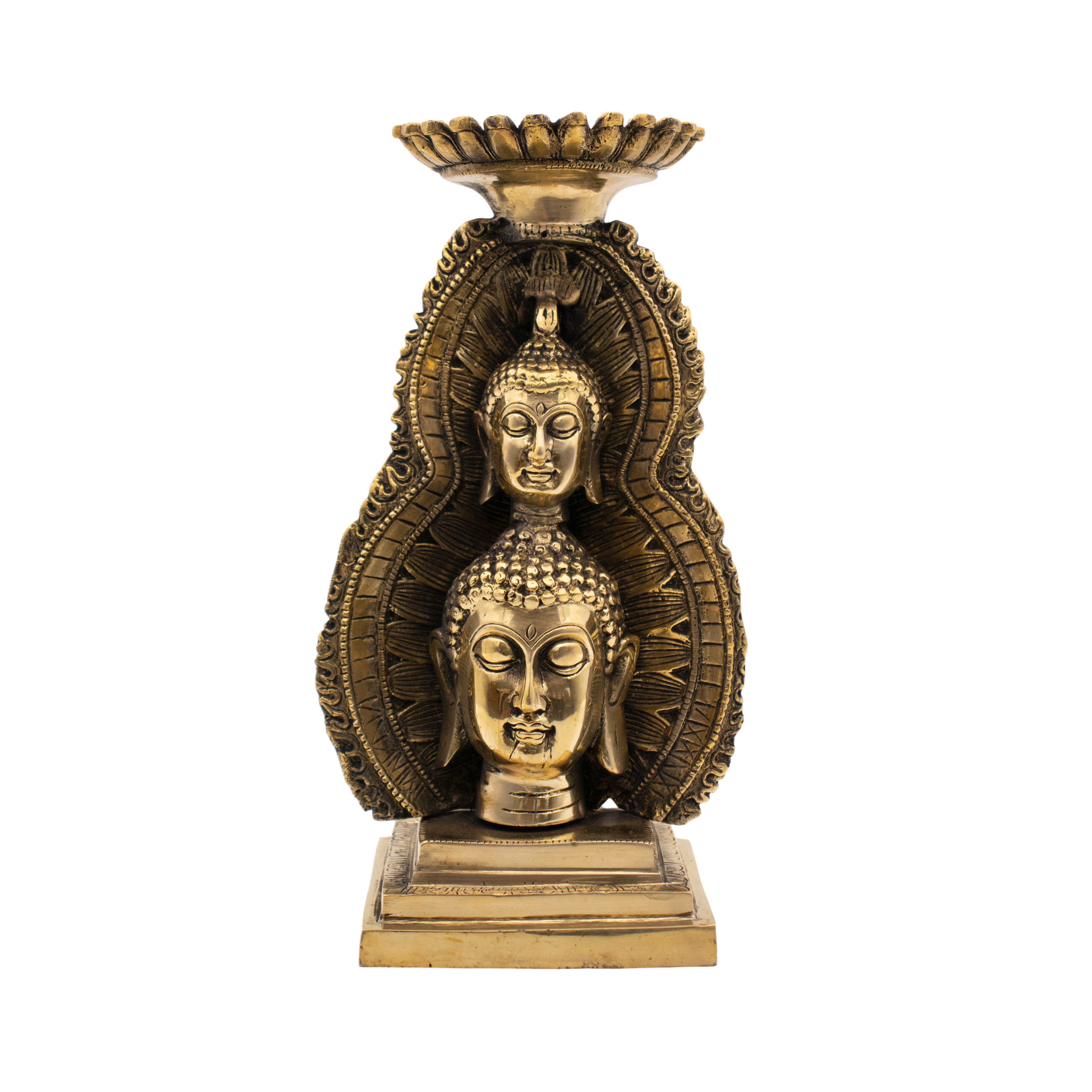 Cabeça de Buda Diya em Bronze Índia 29 cm