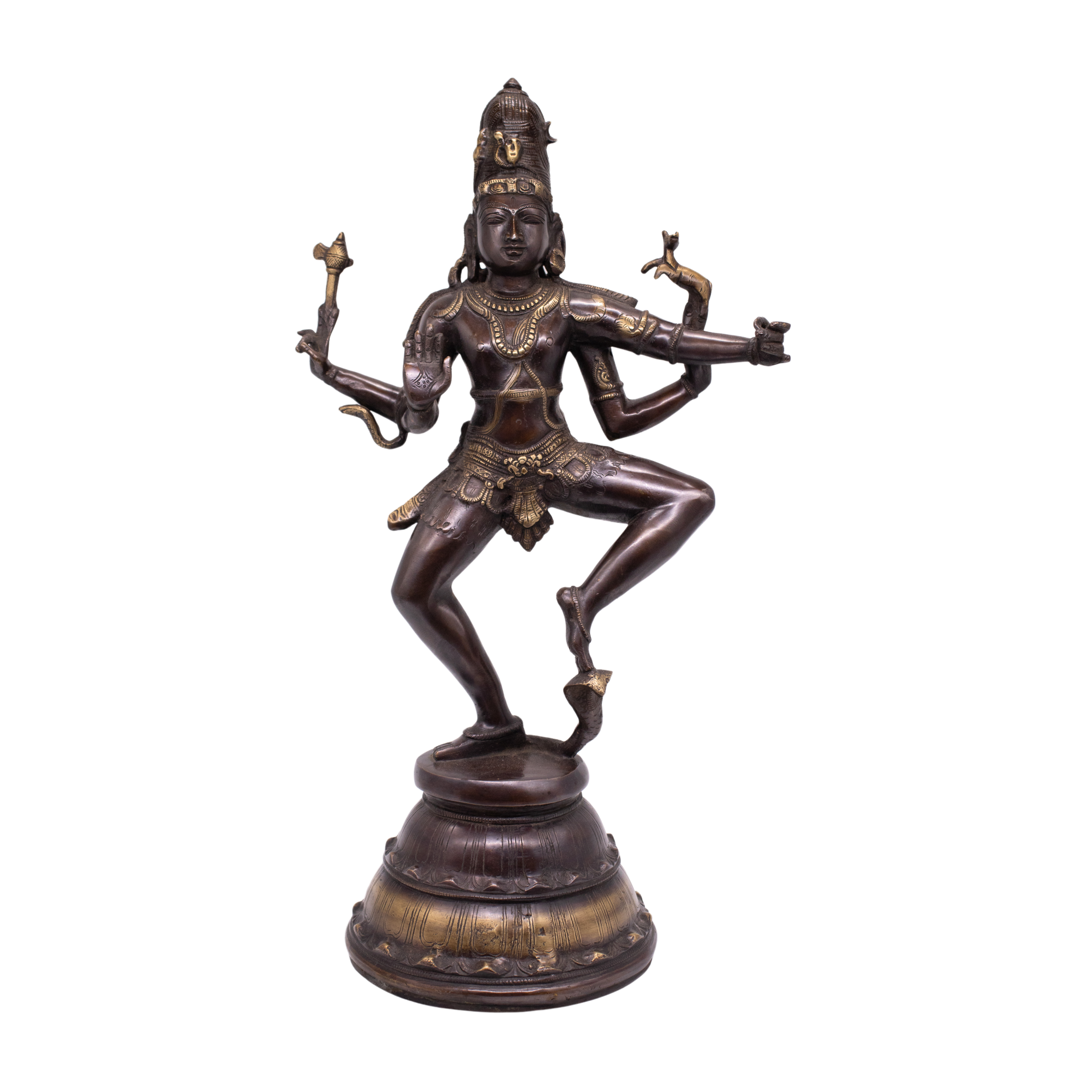 Estátua de Shiva em Bronze Índia Marrom 55,5 cm