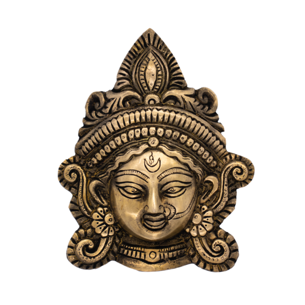 Estátua de Durga Máscara em Bronze Índia 17 cm
