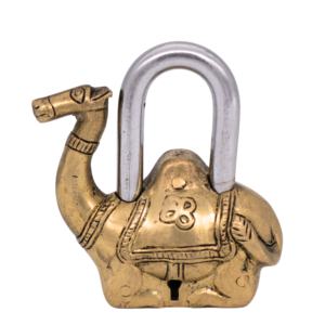 Estátua de Camelo em Bronze Cadeado Índia 10,5 cm