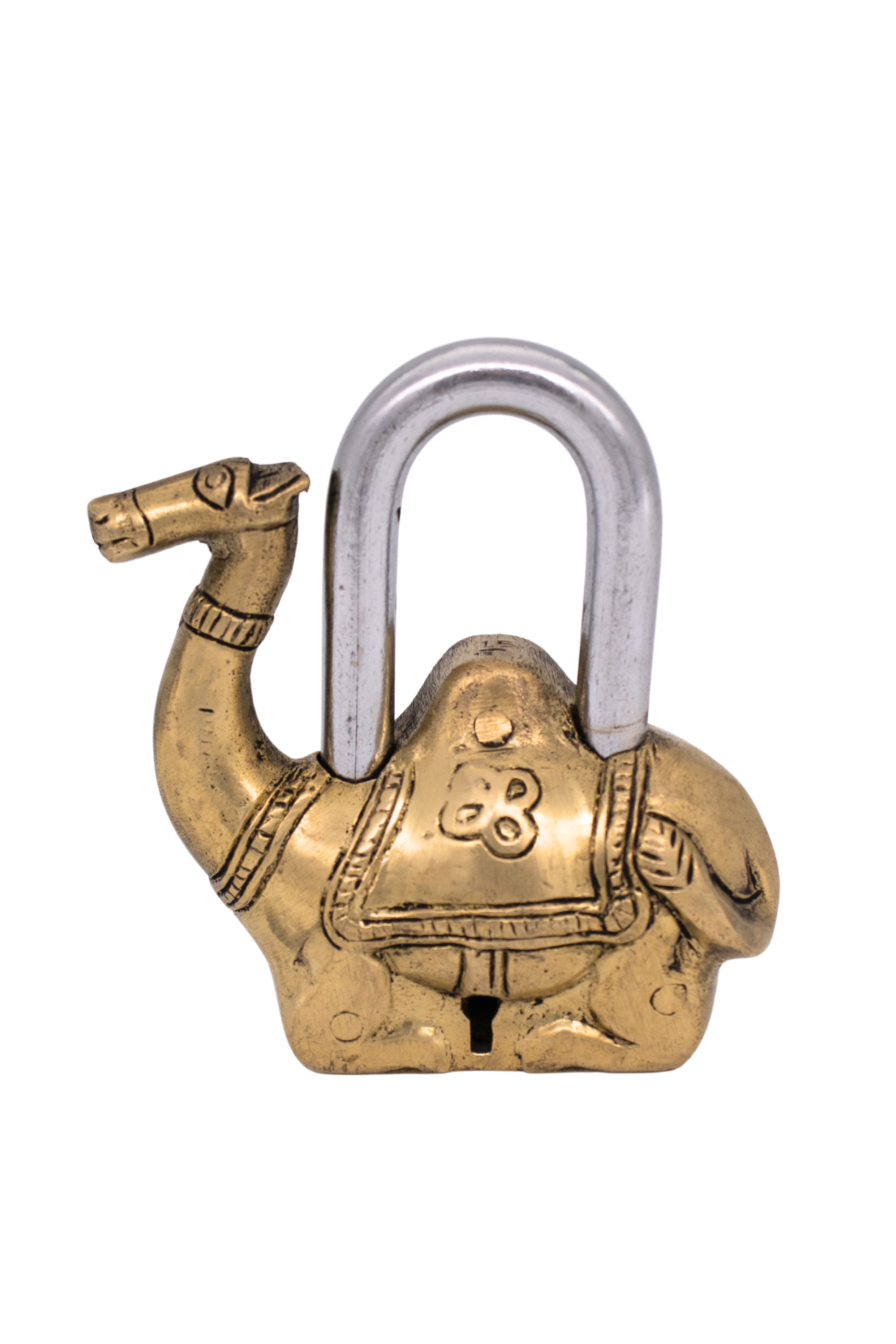 Estátua de Camelo em Bronze Cadeado Índia 10,5 cm