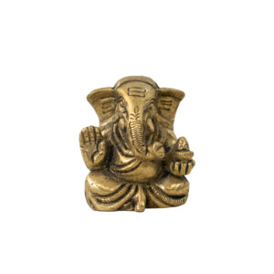 Ganesha em Bronze com Tromba Entalhada 4,5 cm