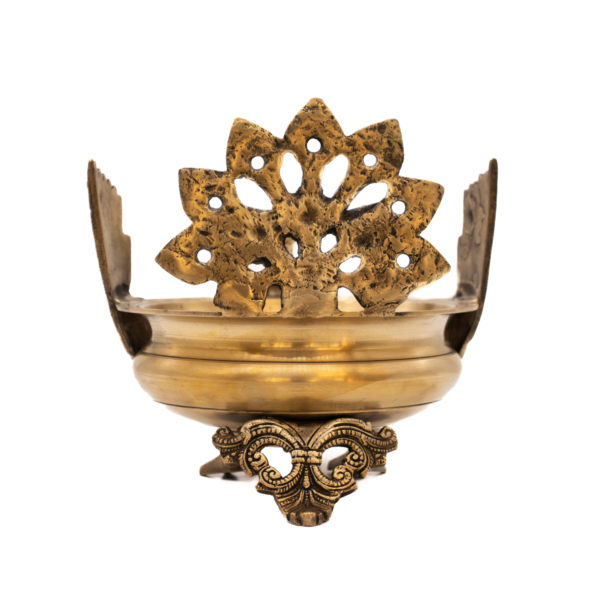 Tigela Decorativa com Pavão em Bronze Índia Urli  24 cm - Imagem 3