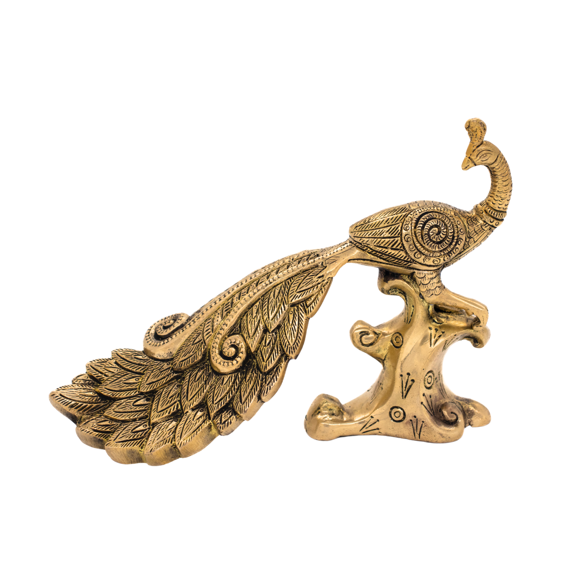 Estátua de Pavão em Bronze Índia 24 cm