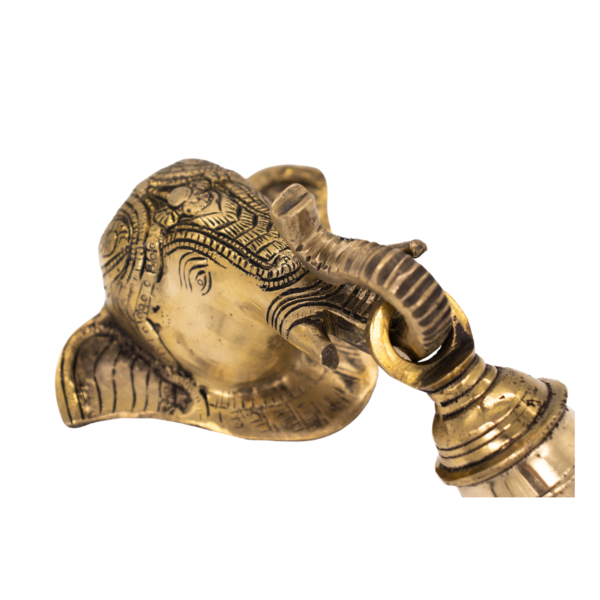 Estátua Máscara de Elefante em Bronze Índia com Sino 22 cm - Imagem 2