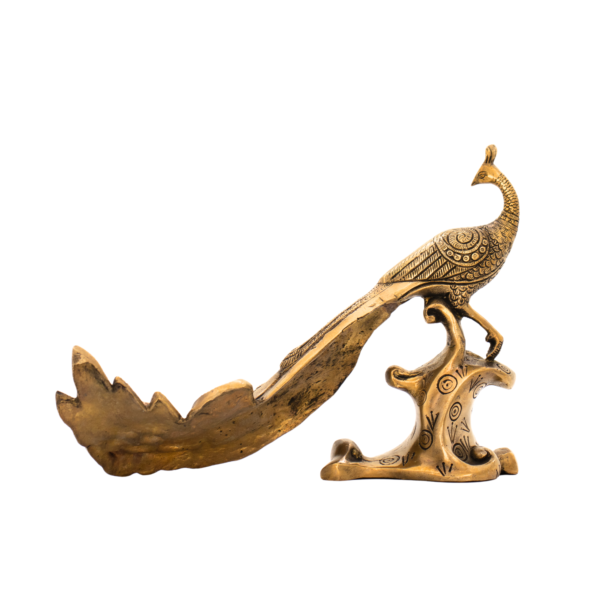 Estátua de Pavão em Bronze Índia 24 cm - Imagem 2