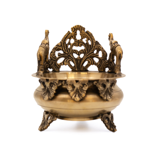 Tigela Decorativa com Elefantes em Bronze Índia Urli 20 cm - Imagem 3