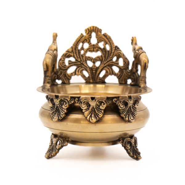 Tigela Decorativa com Elefantes em Bronze Índia Urli 20 cm - Imagem 2