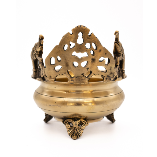 Tigela Decorativa com Elefantes em Bronze Índia Urli 20 cm - Imagem 5