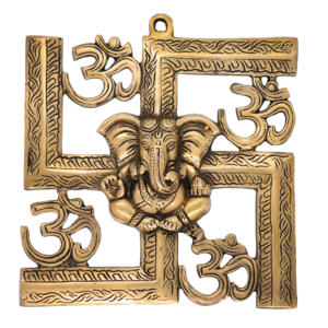 Ganesha com Swástika em Bronze Índia 21 cm