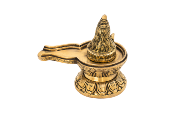 Escultura de Shivalinga em Bronze Índia 13 cm - Imagem 6