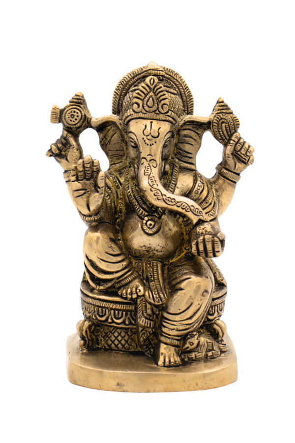 Estátua de Ganesha em Bronze Índia 15 cm - Imagem 2