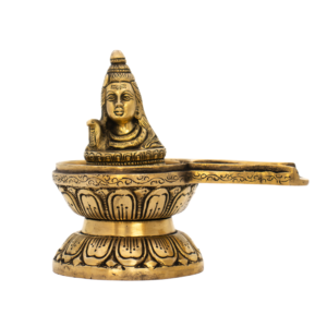 Escultura de Shivalinga em Bronze Índia 13 cm