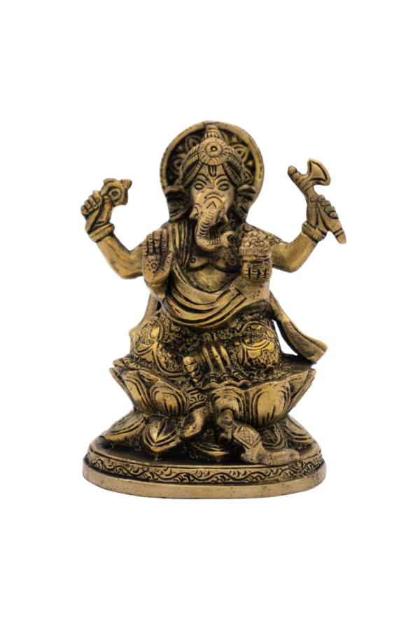 Estátuas de Ganesha, Lákshmi, Saraswati em Bronze Índia Conjunto 12,5 cm - Imagem 5