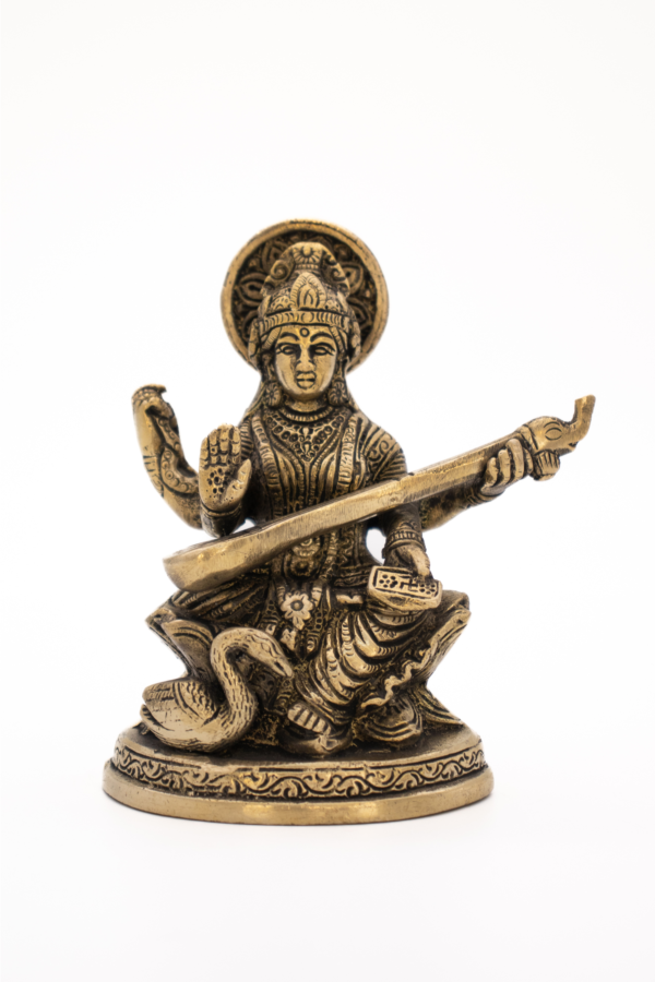 Estátuas de Ganesha, Lákshmi, Saraswati em Bronze Índia Conjunto 12,5 cm - Imagem 7
