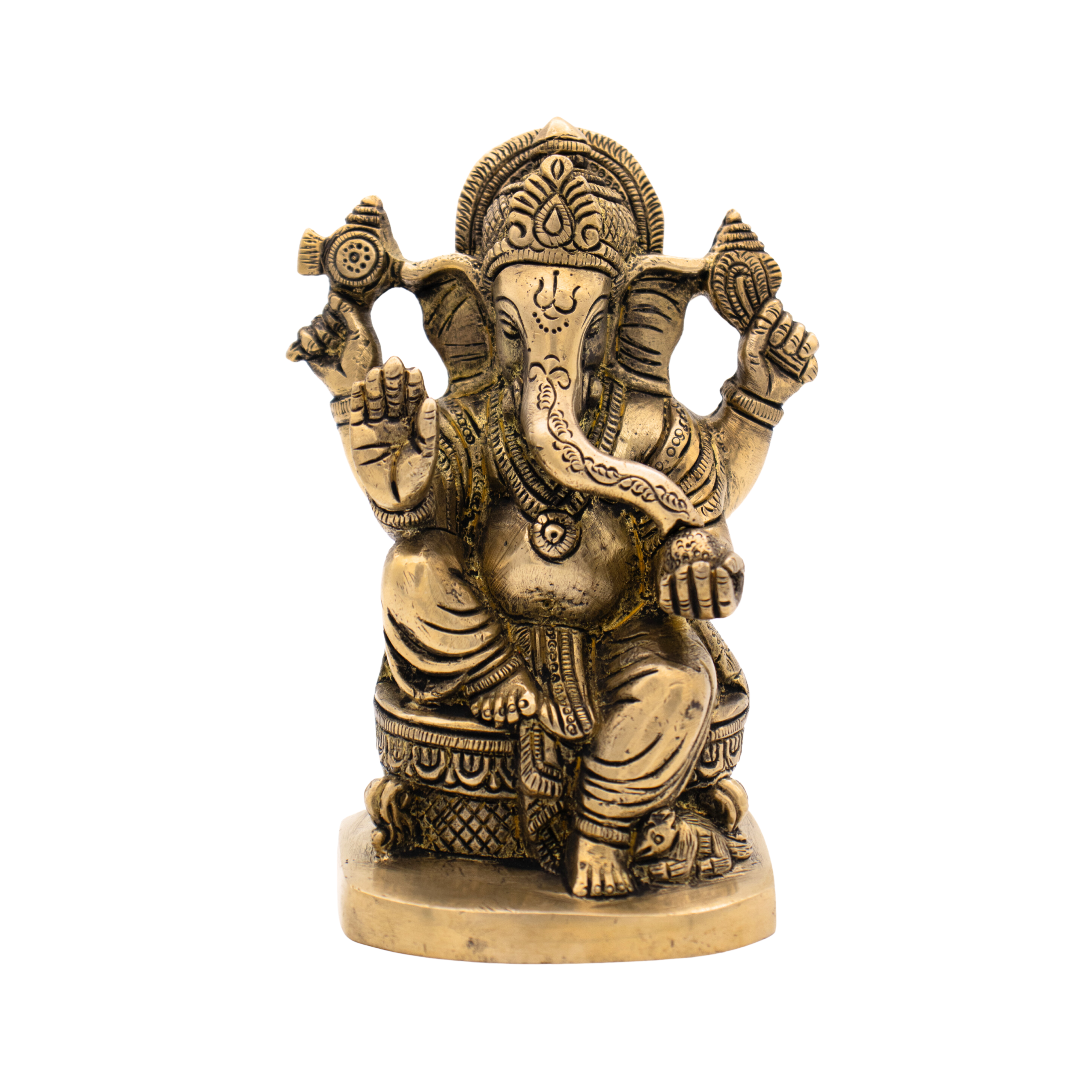 Estátua de Ganesha em Bronze Índia 15 cm