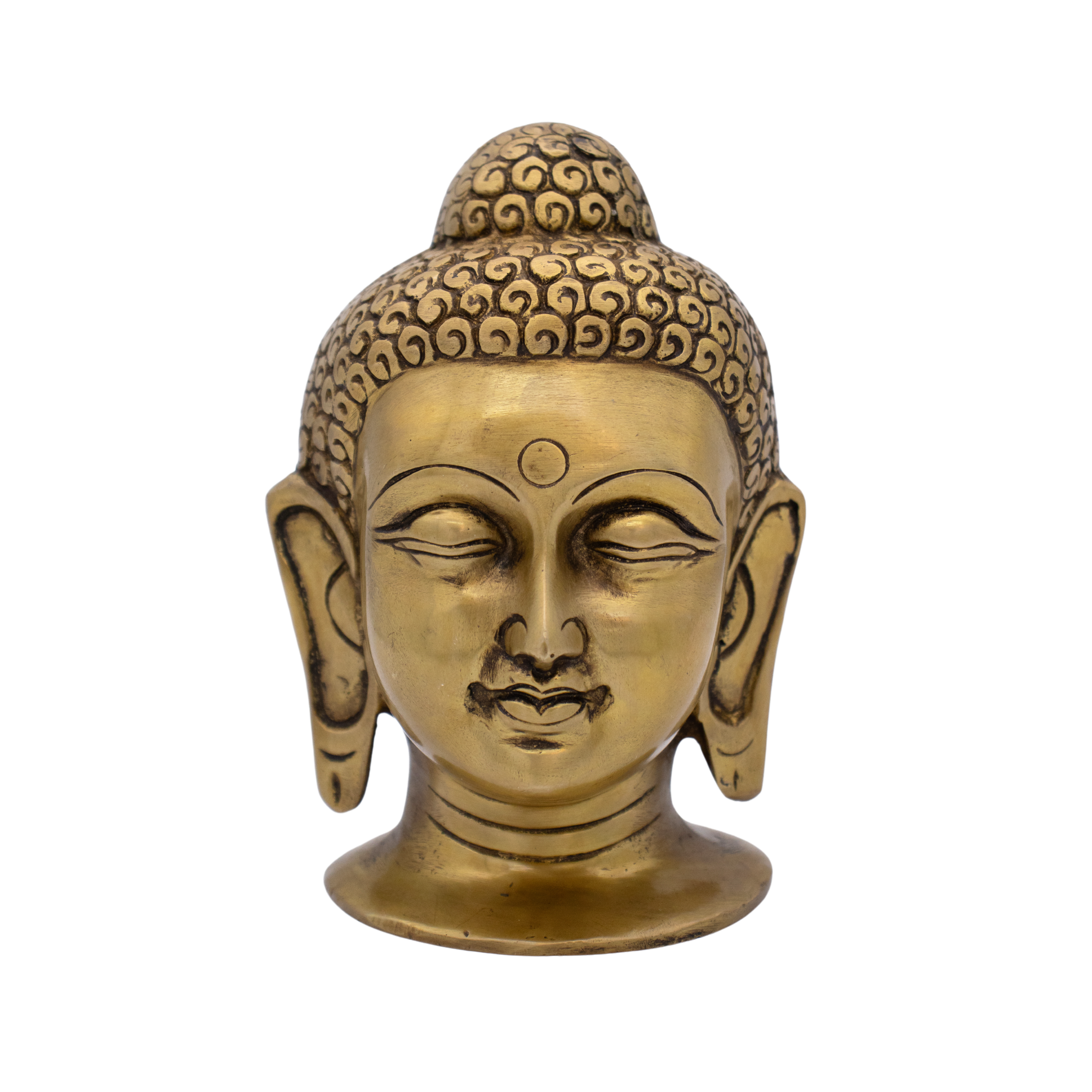 Cabeça de Buda em Bronze Índia 15,5 cm