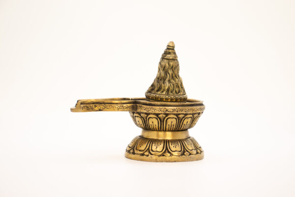 Escultura de Shivalinga em Bronze Índia 13 cm - Imagem 3