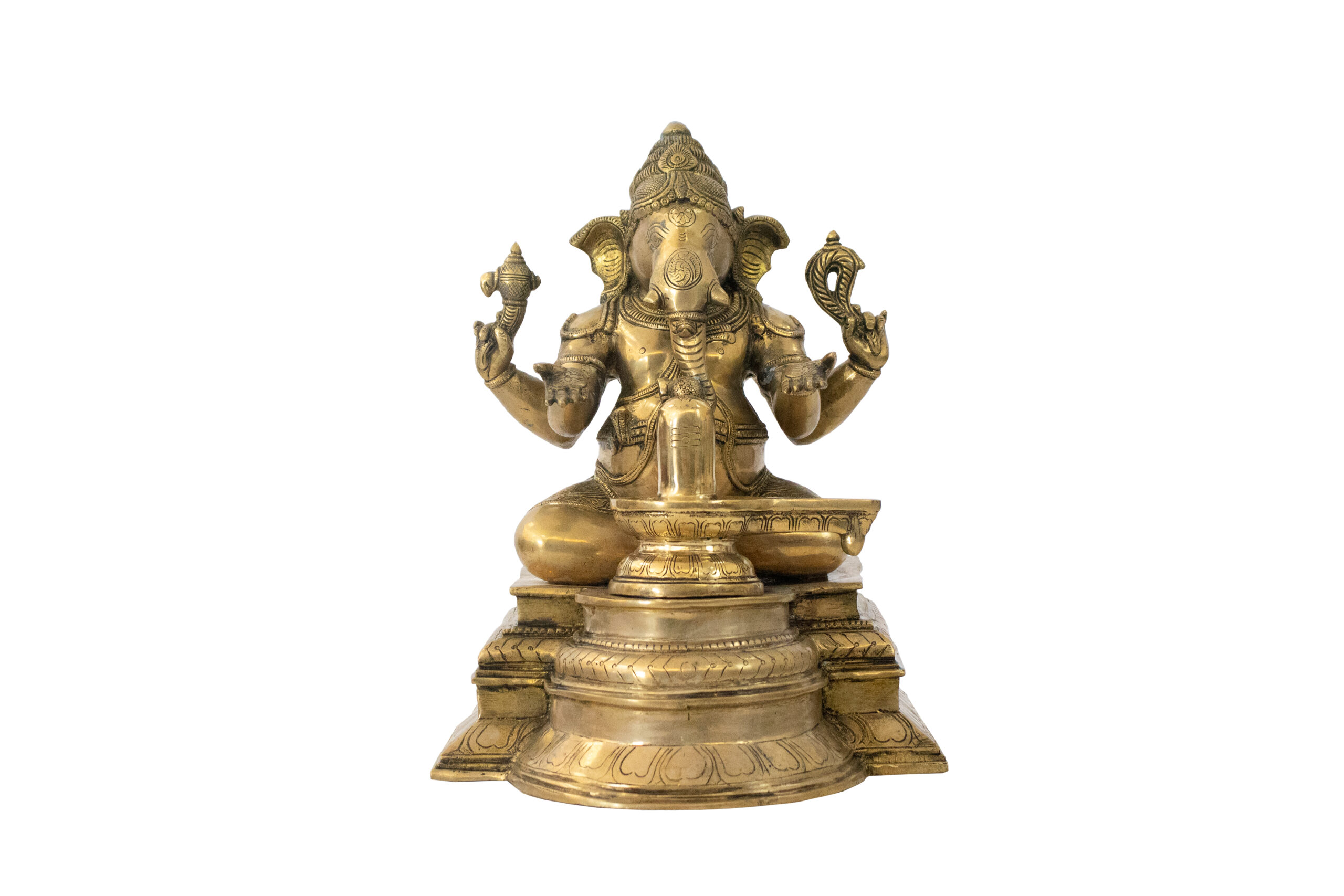 Ganesha em Bronze com Shivalinga 37 cm