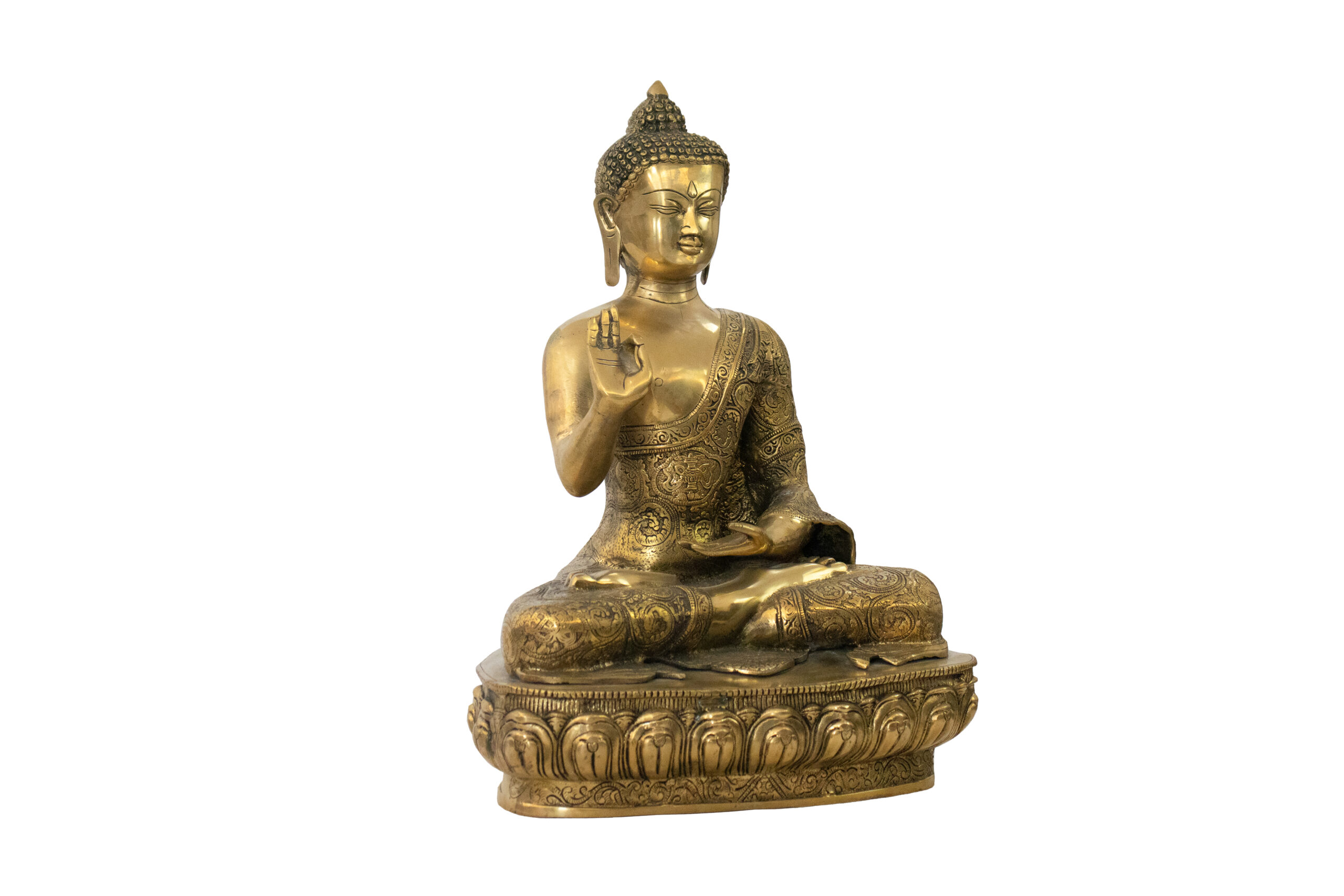 Buda Sentado sobre Plataforma em Bronze 51 cm - Imagem 2