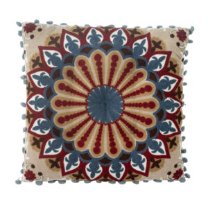 Almofada Vermelha e Azul em Algodão 38 cm