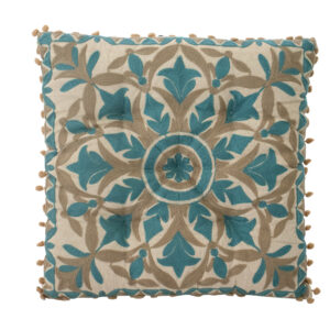 Almofada Turquesa e Bege 38 cm