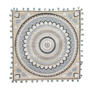 Capa de Almofada Azul e Branco 41 cm