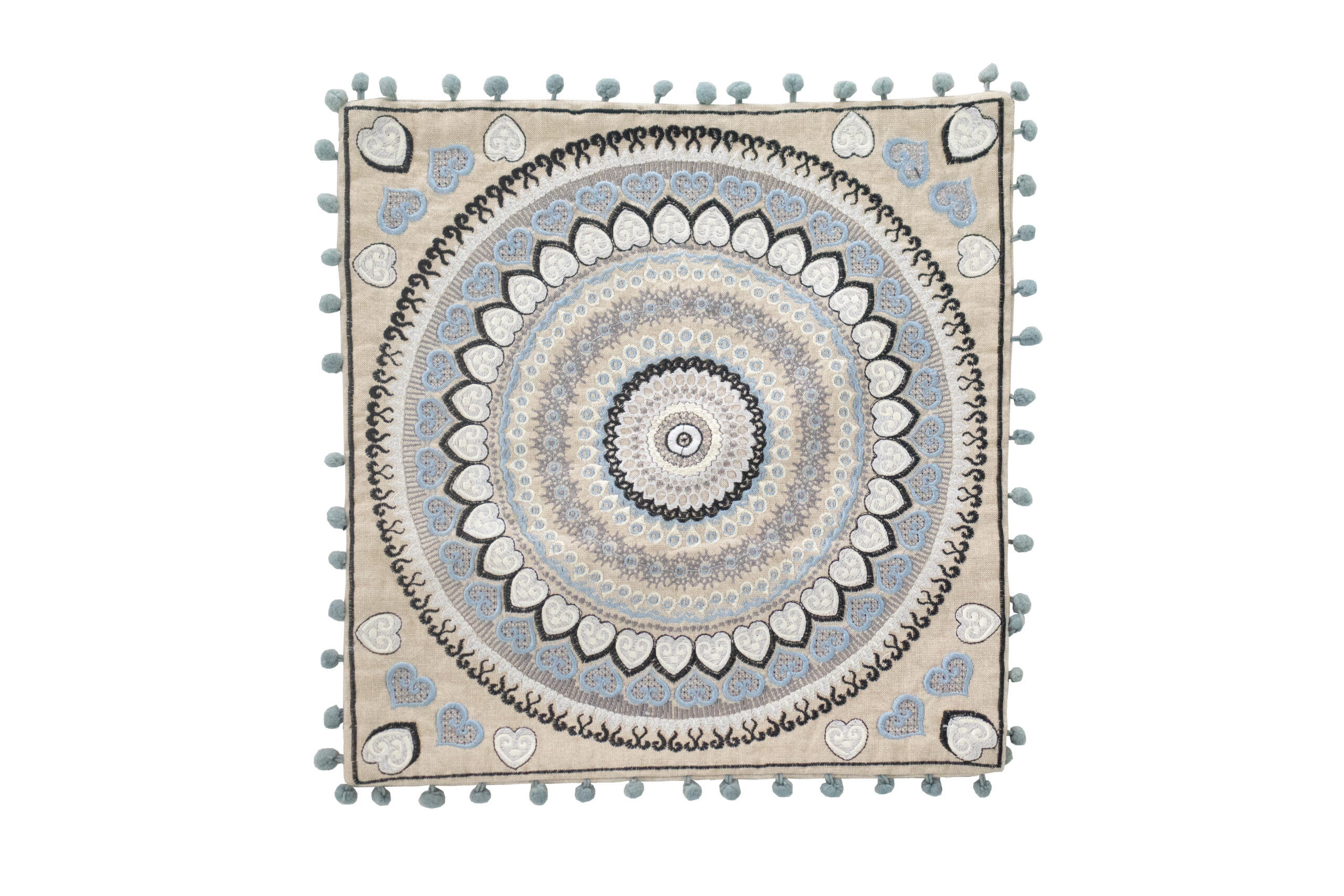 Capa de Almofada Azul e Branco 41 cm