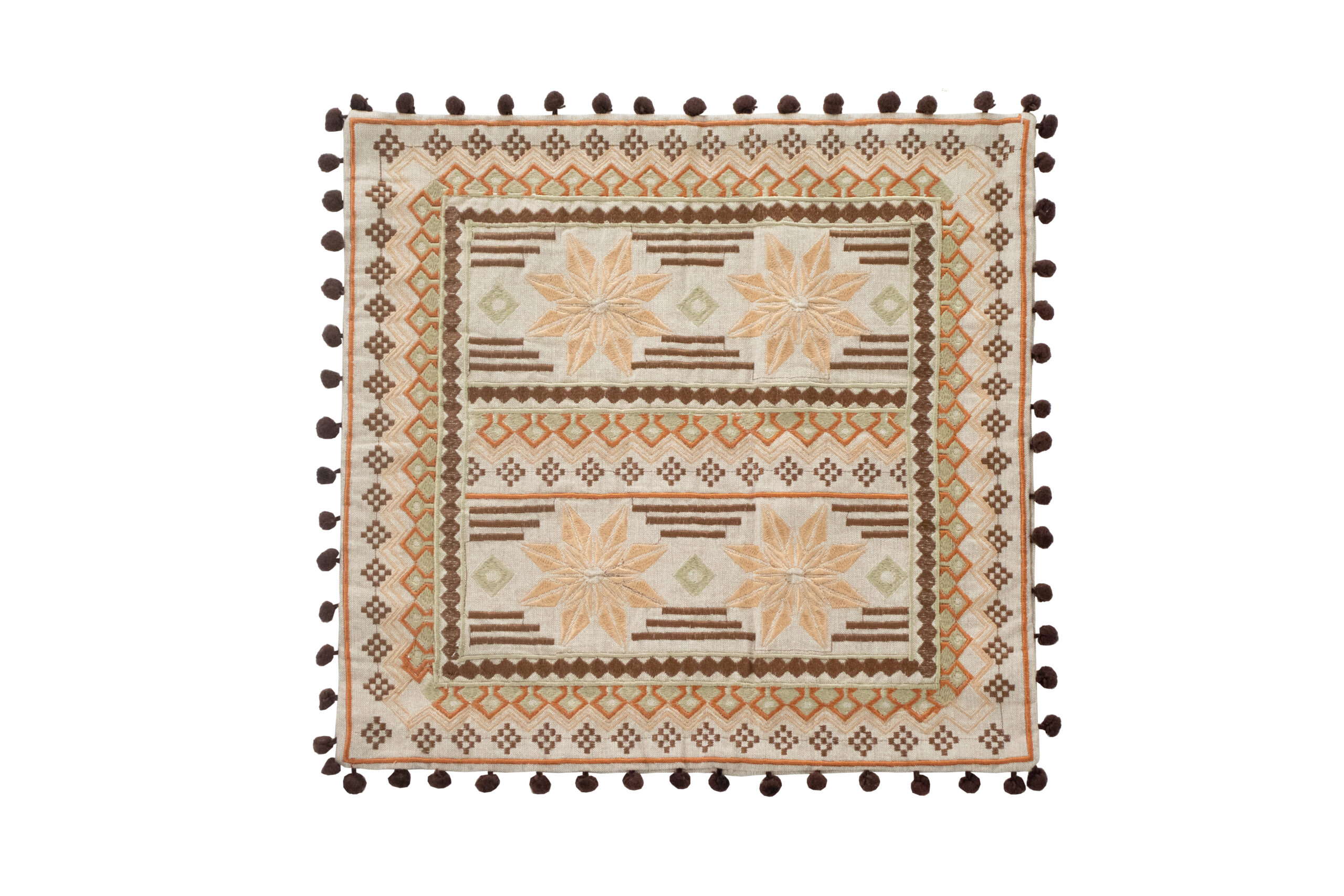 Capa de Almofada Marrom e Bege 41 cm