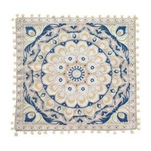 Capa de Almofada Branco, Amarelo e Azul 41 cm