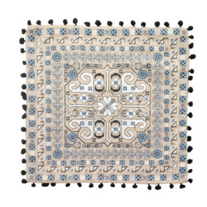 Capa de Almofada Azul e Branco 41 cm