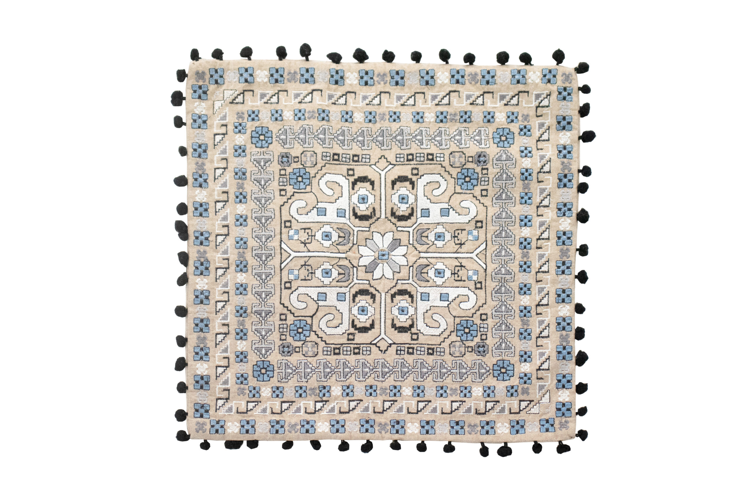 Capa de Almofada Azul e Branco 41 cm