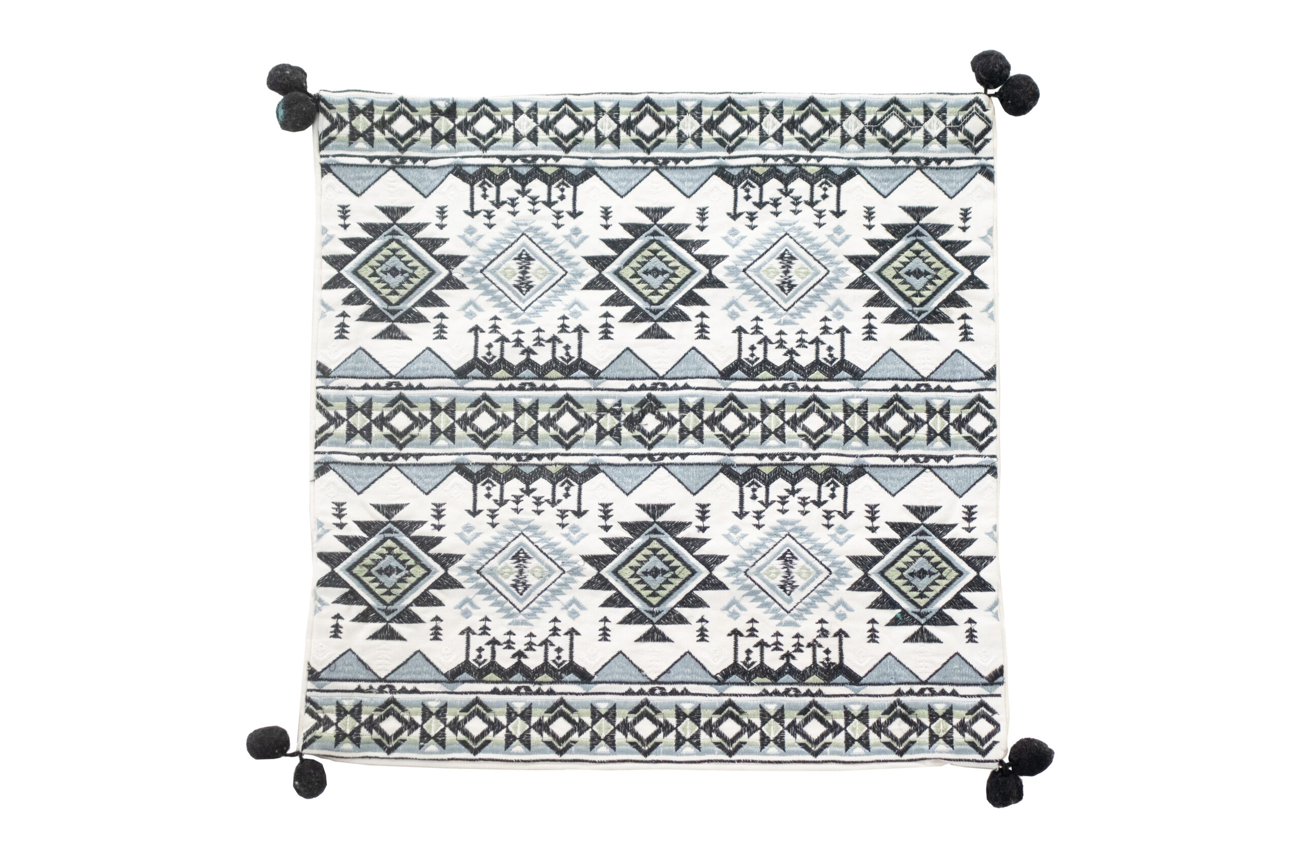 Capa de Almofada Preta e Branca 41 cm