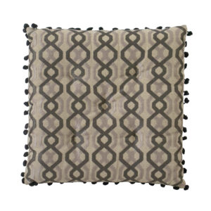 Almofada Cinza Claro Escuro em padrão Geométrico 38 cm