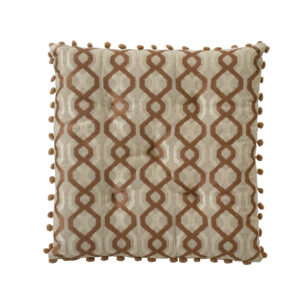Almofada Terracota e Bege em padrão Geométrico 38 cm