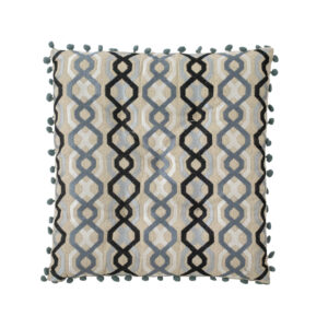 Almofada Preto e Cinza com padrão Geométrico 38 cm