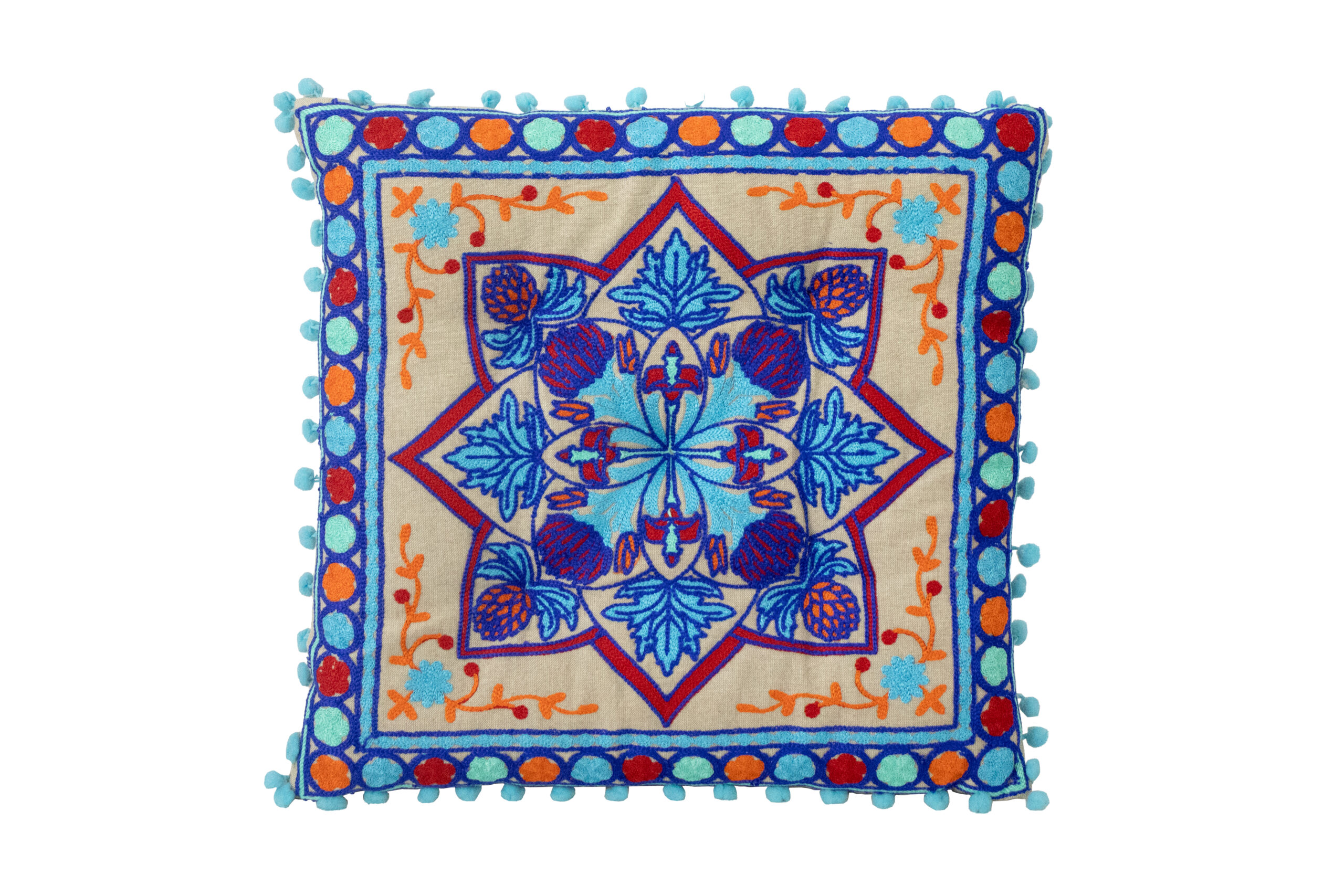 Almofada Azul, Roxo e Vermelho 38 cm