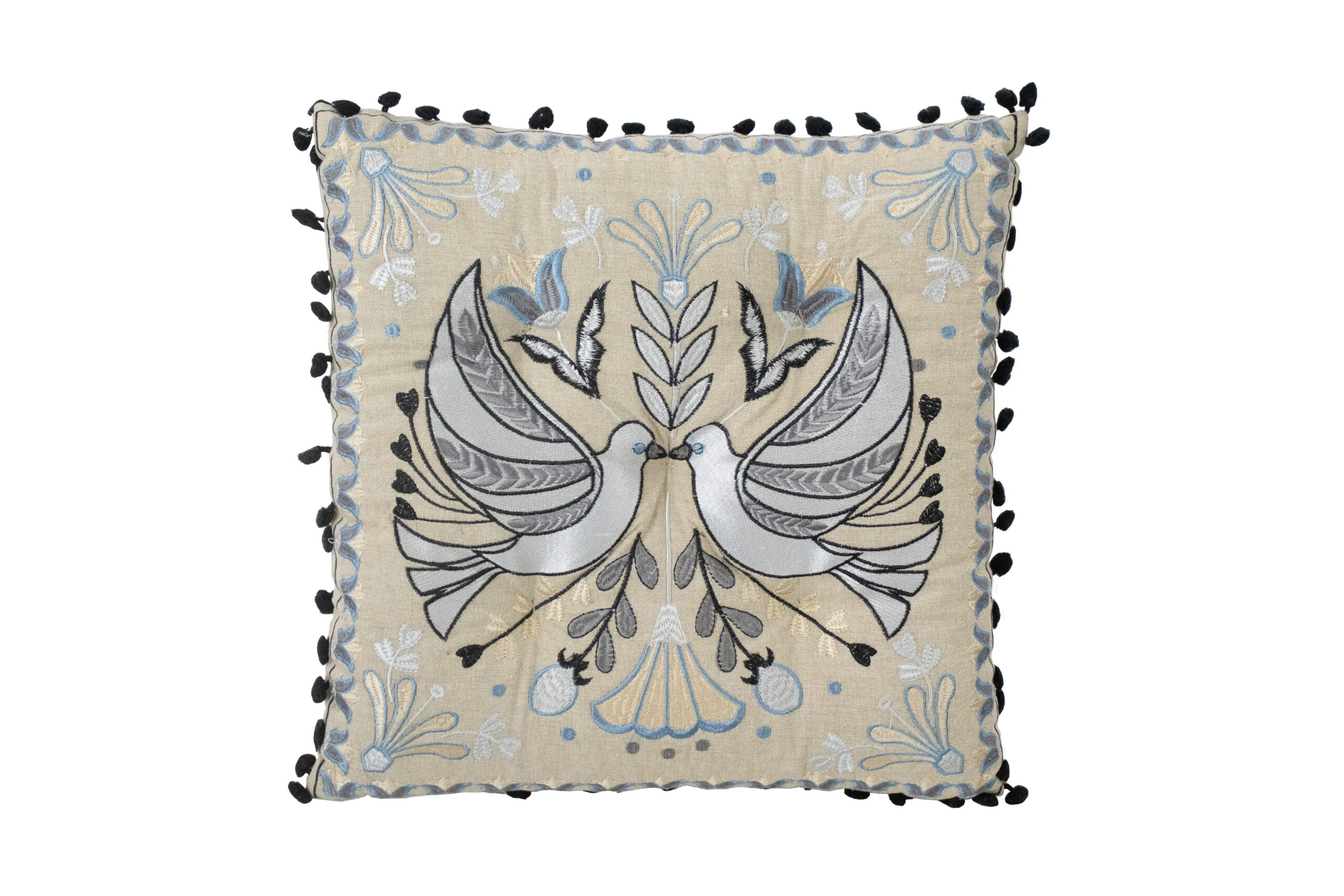 Almofada Pássaros Brancos 38 cm